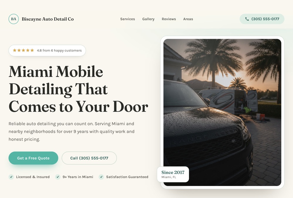 Coastal light website demo